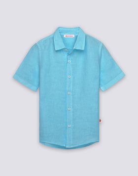 CAMICIA IN LINO DA BAMBINO A MANICA CORTA