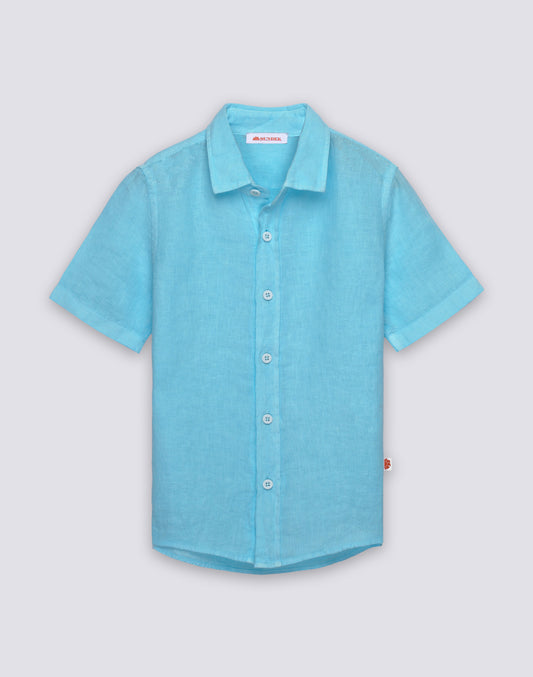 CAMISA DE LINO DE MANGA CORTA PARA NIÑO
