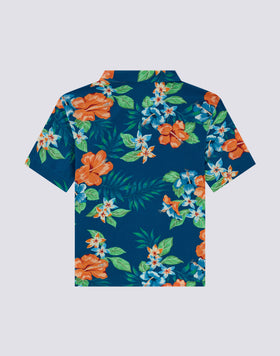 BOY'S BOWLING SHIRT WITH FLORAL PRINT