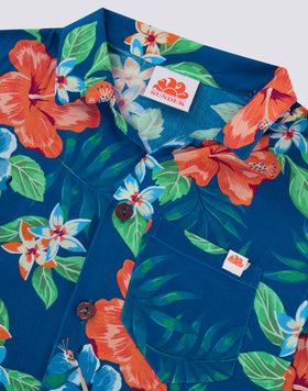 BOY'S BOWLING SHIRT WITH FLORAL PRINT