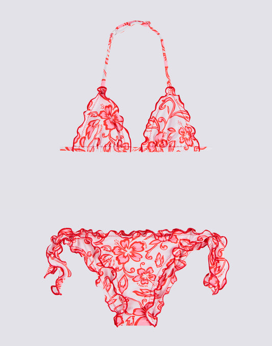BIKINI BAMBINA CON STAMPA HIBISCUS SK23