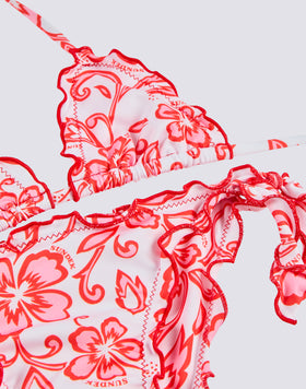 BIKINI BAMBINA CON STAMPA HIBISCUS SK23