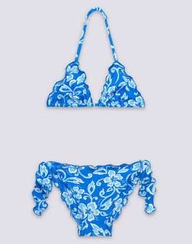 GIRLS' BIKINI WITH HIBISCUS SK23 PRINT