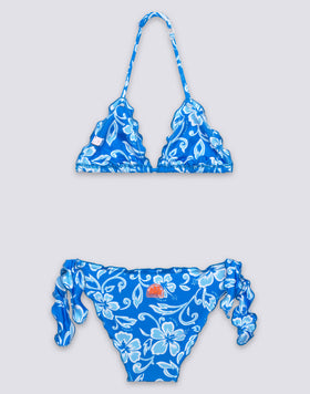 GIRLS' BIKINI WITH HIBISCUS SK23 PRINT