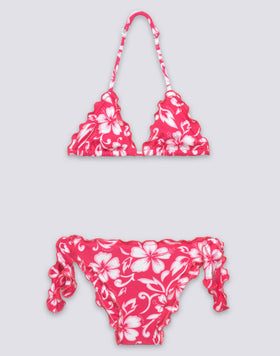 BIKINI PARA NIÑA CON ESTAMPADO HIBISCUS SK23