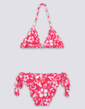 BIKINI PARA NIÑA CON ESTAMPADO HIBISCUS SK23