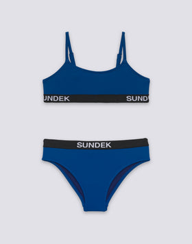 BIKINI BAMBINA CON TOP A FASCIA CON E SLIP FISSO