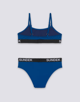 BIKINI BAMBINA CON TOP A FASCIA CON E SLIP FISSO