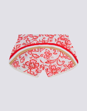 PANTALONCINO MARE CORTO BAMBINA MARGATE CON STAMPA HIBISCUS SK23