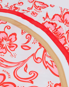 PANTALONCINO MARE CORTO BAMBINA MARGATE CON STAMPA HIBISCUS SK23