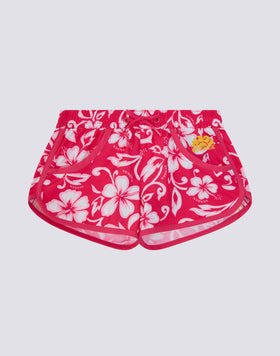 MARGATE GIRLS' SHORT BEACH SHORTS WITH HIBISCUS PRINT SK23