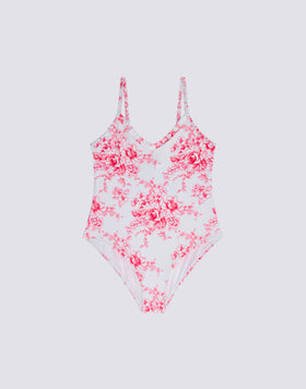 COSTUME INTERO BAMBINA STAMPA ROSE DE JOIE