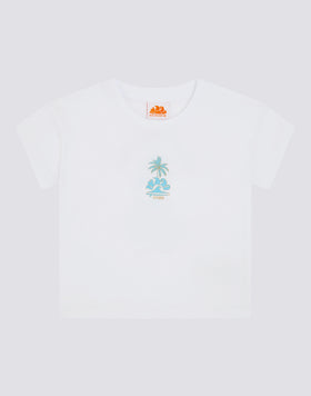 COMFORT T-SHIRT DA BAMBINA CON STAMPA GOOD VIBES ONLY SUL BACK