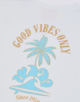 COMFORT T-SHIRT DA BAMBINA CON STAMPA GOOD VIBES ONLY SUL BACK