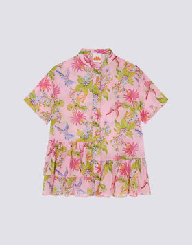 VESTIDO ASIMÉTRICO DE NIÑA CON ESTAMPADO SWEET PARROT