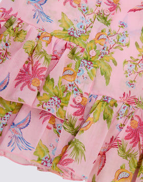 VESTIDO ASIMÉTRICO DE NIÑA CON ESTAMPADO SWEET PARROT