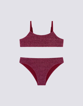 BIKINI CON TOP BANDEAU Y BRAGUITA FIJA