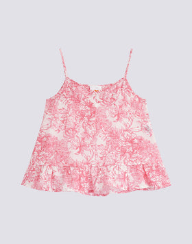TOP A LACCINI CON STAMPA FLEUR DE JOIE