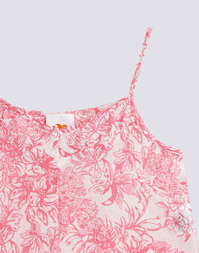 TOP A LACCINI CON STAMPA FLEUR DE JOIE