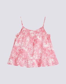 TOP A LACCINI CON STAMPA FLEUR DE JOIE