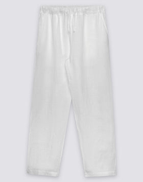 PANTALONI UOMO A VITA ELASTICATA IN LINO