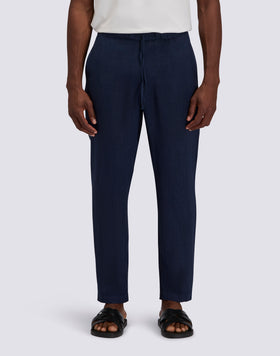 MEN'S ELASTIC WAISTED LINEN TROUSERS
