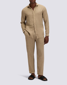 PANTALONI UOMO A VITA ELASTICATA IN LINO