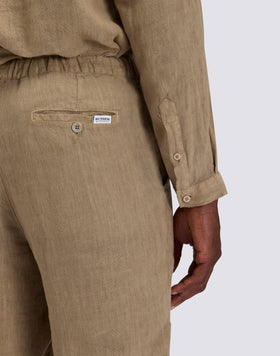 PANTALONI UOMO A VITA ELASTICATA IN LINO