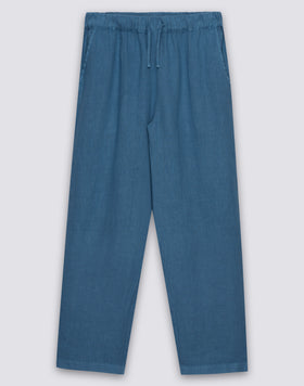 PANTALONI UOMO A VITA ELASTICATA IN LINO