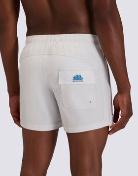 GOLDENWAVE MEN'S SHORT SWIMSUIT WITH ELASTIC WAIST, SOLID COLOR, 4WAY STRETCH