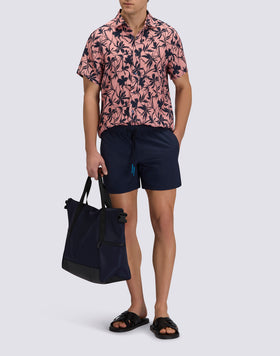 MEN'S PRINTED SHORT-SLEEVED LINEN SHIRT