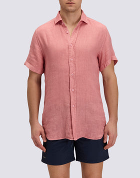 CAMICIA UOMO IN LINO A MEZZE MANICHE