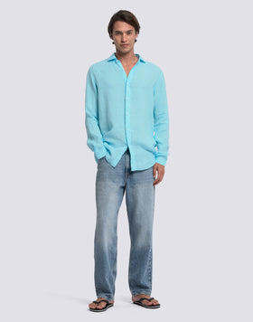 CAMICIA DA UOMO IN LINO TINTO CAPO