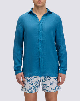 MEN'S GARMENT-DYED LINEN SHIRT