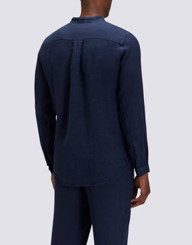 MEN'S MANDARIN SHIRT IN GARMENT-DYED LINEN