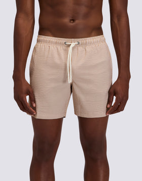 COSTUME DA BAGNO UOMO LUNGHEZZA MEDIA VITA ELASTICATA GOLDENWAVE IN TINTO FILO A RIGHE