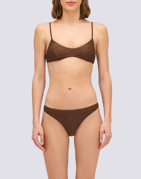 ASTRA - FIXED BIKINI BOTTOMS WITH WAVE EFFECT JACQUARD