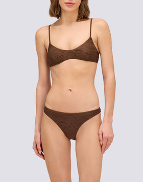 ASTRA - FIXED BIKINI BOTTOMS WITH WAVE EFFECT JACQUARD