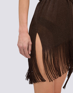 CAFTÁN CORTO DE LÚREX CON TIRANTE