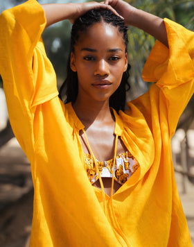 VESTIDO CORTO DE LINO