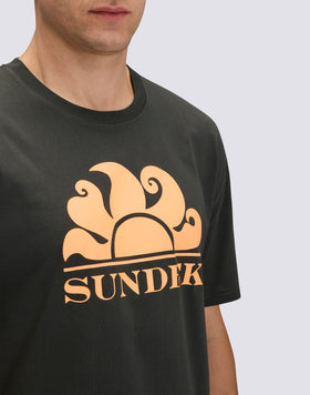 T-SHIRT À COL ROND AVEC IMPRIMÉ LOGO