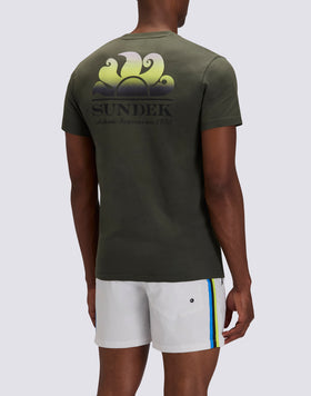 T-SHIRT UOMO NEW HERBERT A GIROCOLLO CON MAXI-LOGO