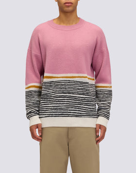 PULL JACQUARD À COL RAS DU COU UNISEX AVEC MOTIF ABSTRAIT