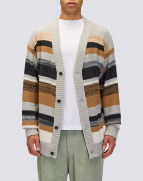 CARDIGAN MAXI À RAYURES AVEC BOUTONS POUR HOMME