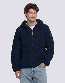 MEN'S TEDDY JACKET WITH HOOD AND ZIP