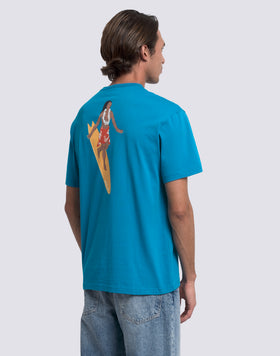 MEN'S CREW NECK T-SHIRT WITH PRINT AND EMBROIDERY