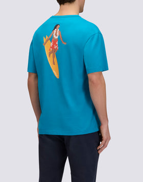 T-SHIRT DA UOMO A GIROCOLLO CON STAMPA E RICAMO