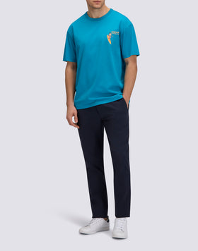 T-SHIRT DA UOMO A GIROCOLLO CON STAMPA E RICAMO