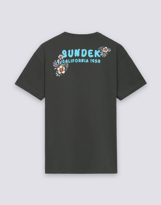 T-SHIRT DA UOMO A GIROCOLLO CON STAMPA E RICAMO SUNDEK CALIFORNIA 1958