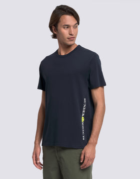 T-SHIRT UOMO A GIROCOLLO CON STAMPA LOGO VERTICALE